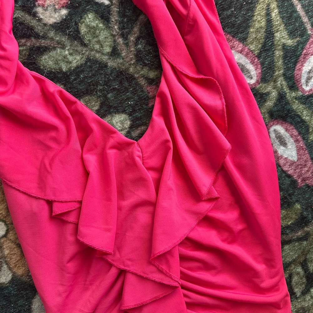 Pink Ruffled Women's Top Bebe vintage XS - Picture 13 of 14